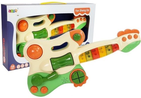 LEAN Toys Interaktywna Gitara Pianinko Dla Dzieci Dźwięk Światło Zielona LEAN Toys Interaktywna Gitara Pianinko Dla Dzieci Dźwięk Światło Zielona