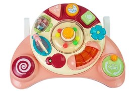 LEAN Toys Interaktywny Panel Zabawka dla Niemowląt Muzyka Odgłosy Zwierząt Różowa