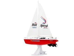 LEAN Toys Łódź Żaglówka Zdalnie Sterowana 50 cm Pilot Ster 27 Mhz 15 km/h Czerwona