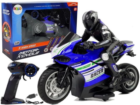 LEAN Toys Motor Sportowy Ścigacz Zdalnie Sterowany 2.4G Zasięg 35 m Niebieski LEAN Toys Motor Sportowy Ścigacz Zdalnie Sterowany 2.4G Zasięg 35 m Niebieski