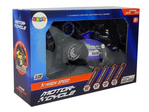 LEAN Toys Motor Sportowy Ścigacz Zdalnie Sterowany 2.4G Zasięg 35 m Niebieski LEAN Toys Motor Sportowy Ścigacz Zdalnie Sterowany 2.4G Zasięg 35 m Niebieski