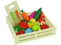 LEAN Toys Owoce Warzywa Drewniane w Skrzyni Na Magnes Kuchnia