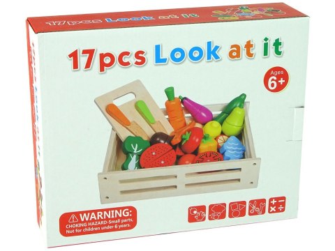 LEAN Toys Owoce Warzywa Drewniane w Skrzyni Na Magnes Kuchnia LEAN Toys Owoce Warzywa Drewniane w Skrzyni Na Magnes Kuchnia