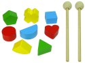 LEAN Toys Pchacz Drewniany Sorter Kolorowy Figury Geometryczne Cymbałki Koraliki
