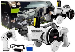 LEAN Toys Pistolet Wyrzutnia Autko 2 w 1 Zdalnie Sterowany Piankowe Krążki Biały 2,4 G