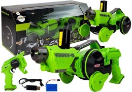 LEAN Toys Pistolet Wyrzutnia Autko 2 w 1 Zdalnie Sterowany Piankowe Krążki Zielony