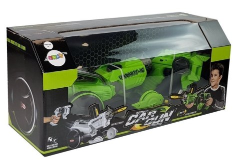 LEAN Toys Pistolet Wyrzutnia Autko 2 w 1 Zdalnie Sterowany Piankowe Krążki Zielony LEAN Toys Pistolet Wyrzutnia Autko 2 w 1 Zdalnie Sterowany Piankowe Krążki Zielony