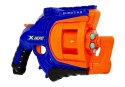 LEAN Toys Pistolet na Piankowe Naboje 48 sztuk Obrotowy Magazynek Niebiesko- Pomarańczowy