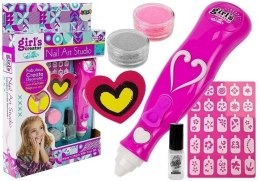 LEAN Toys Zestaw Do Malowania Paznokci Brokat Dozownik Wzory
