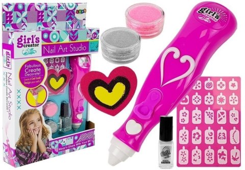 LEAN Toys Zestaw Do Malowania Paznokci Brokat Dozownik Wzory LEAN Toys Zestaw Do Malowania Paznokci Brokat Dozownik Wzory