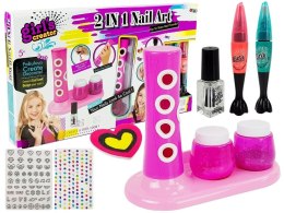 LEAN Toys Zestaw Do Malowania Paznokci Dozownik Brokatu Kolorowe Naklejki