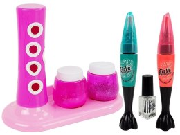LEAN Toys Zestaw Do Malowania Paznokci Dozownik Brokatu Kolorowe Naklejki