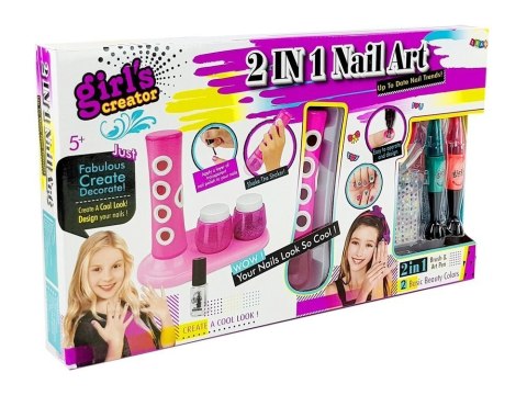 LEAN Toys Zestaw Do Malowania Paznokci Dozownik Brokatu Kolorowe Naklejki LEAN Toys Zestaw Do Malowania Paznokci Dozownik Brokatu Kolorowe Naklejki