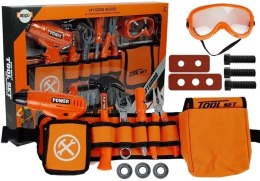 LEAN Toys Zestaw Majsterkowicza Pas Narzędzia Wiertarka Śrubki Kleszcze Młotek