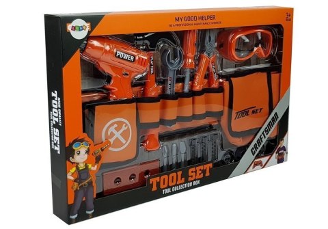 LEAN Toys Zestaw Majsterkowicza Pas Narzędzia Wiertarka Śrubki Kleszcze Młotek LEAN Toys Zestaw Majsterkowicza Pas Narzędzia Wiertarka Śrubki Kleszcze Młotek