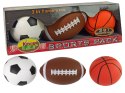 LEAN Toys Zestaw Miękkich Piłek Sportowych 3w1 Piłka Nożna Koszykówka Baseball