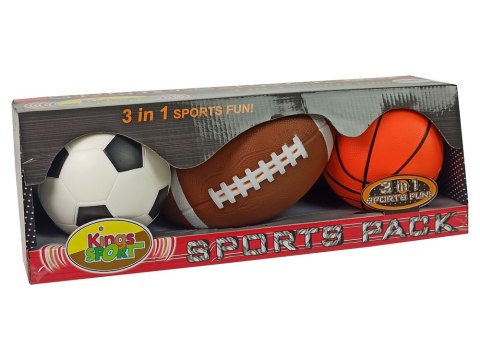 LEAN Toys Zestaw Miękkich Piłek Sportowych 3w1 Piłka Nożna Koszykówka Baseball LEAN Toys Zestaw Miękkich Piłek Sportowych 3w1 Piłka Nożna Koszykówka Baseball