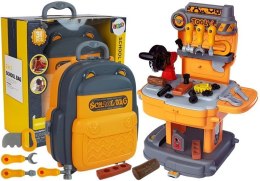 LEAN Toys Zestaw Narzędzi W Plecaku Warsztat Pomarańczowo Szary
