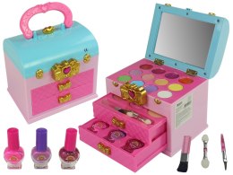 LEAN Toys Zestaw Piękności Makijaż Toaletka Szkatułka Różowa Kokardka