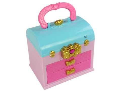 LEAN Toys Zestaw Piękności Makijaż Toaletka Szkatułka Różowa Kokardka LEAN Toys Zestaw Piękności Makijaż Toaletka Szkatułka Różowa Kokardka