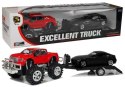 LEAN Toys Zestaw Pojazdów Czerwony Monster Truck Czarne BMW Laweta 58 cm