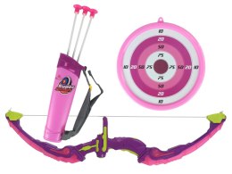 LEAN Toys Zestaw Strzelecki Łuk Sportowy Tarcza Strzały Przyssawki Różowy