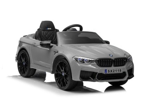 LEAN CARS Auto Na Akumulator BMW M5 Srebrny Lakierowany LEAN CARS Auto Na Akumulator BMW M5 Srebrny Lakierowany
