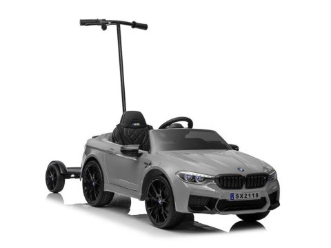 LEAN CARS Auto Na Akumulator BMW M5 Z Platformą Dla Rodzica Srebrne Lakierowane LEAN CARS Auto Na Akumulator BMW M5 Z Platformą Dla Rodzica Srebrne Lakierowane