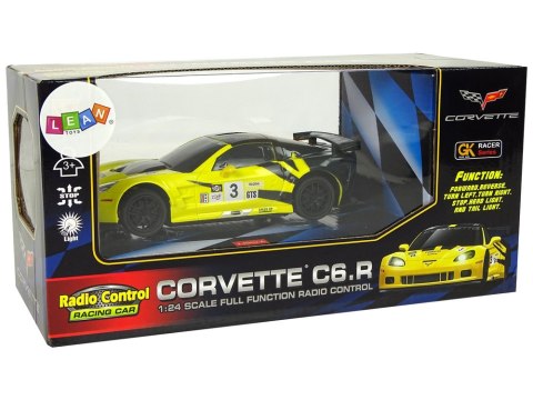 LEAN Toys Auto Sportowe R/C 1:24 Corvette Żółte C6.R 2.4 G Światła LEAN Toys Auto Sportowe R/C 1:24 Corvette Żółte C6.R 2.4 G Światła