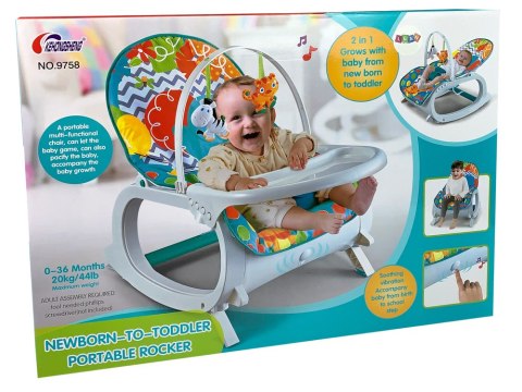 LEAN Toys Kołyska Bujaczek Fotelik Krzesełko do Karmienia 2w1 Wibracja Muzyka LEAN Toys Kołyska Bujaczek Fotelik Krzesełko do Karmienia 2w1 Wibracja Muzyka