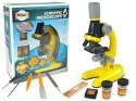 LEAN Toys Mikroskop Dla Naukowca Zestaw Edukacyjny Żółty 100x 400x 1200x