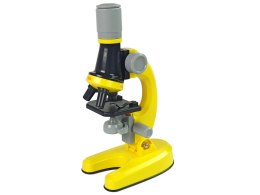 LEAN Toys Mikroskop Dla Naukowca Zestaw Edukacyjny Żółty 100x 400x 1200x