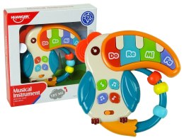 LEAN Toys Muzyczne Pianinko Kolorowa Papuga Dźwięki Światła Koraliki