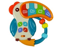 LEAN Toys Muzyczne Pianinko Kolorowa Papuga Dźwięki Światła Koraliki