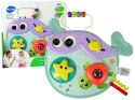 LEAN Toys Wieloryb Dla Niemowląt Grzechotka Kształty Suwak Koraliki