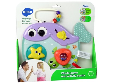 LEAN Toys Wieloryb Dla Niemowląt Grzechotka Kształty Suwak Koraliki LEAN Toys Wieloryb Dla Niemowląt Grzechotka Kształty Suwak Koraliki