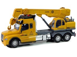 LEAN Toys Zdalnie Sterowana Ciężarówka Dźwig Pilot 2,4G Światła Dźwięki Żółta