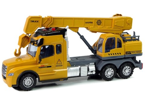 LEAN Toys Zdalnie Sterowana Ciężarówka Dźwig Pilot 2,4G Światła Dźwięki Żółta LEAN Toys Zdalnie Sterowana Ciężarówka Dźwig Pilot 2,4G Światła Dźwięki Żółta