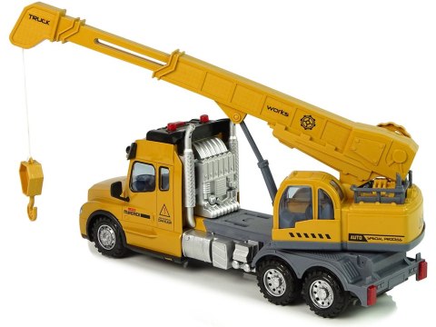 LEAN Toys Zdalnie Sterowana Ciężarówka Dźwig Pilot 2,4G Światła Dźwięki Żółta LEAN Toys Zdalnie Sterowana Ciężarówka Dźwig Pilot 2,4G Światła Dźwięki Żółta
