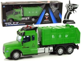 LEAN Toys Zdalnie Sterowana Śmieciarka Pilot 2,4G Światła Dźwięki Zielona