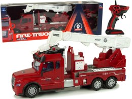 LEAN Toys Zdalnie Sterowana Straż Pożarna Pilot 2,4G Światła Dźwięki Dźwig Czerwony