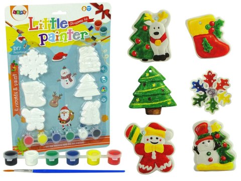 LEAN Toys Zestaw Odlewy Gipsowe Do Malowania Farby Święta Choinka Bałwan