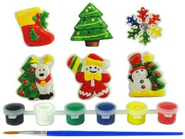 LEAN Toys Zestaw Odlewy Gipsowe Do Malowania Farby Święta Choinka Bałwan