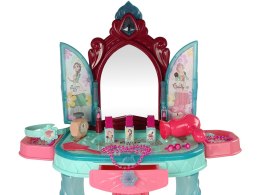 LEAN Toys Zestaw Piękności Toaletka z Lustrem Światła Dźwięk Biżuteria Ciemny Róż