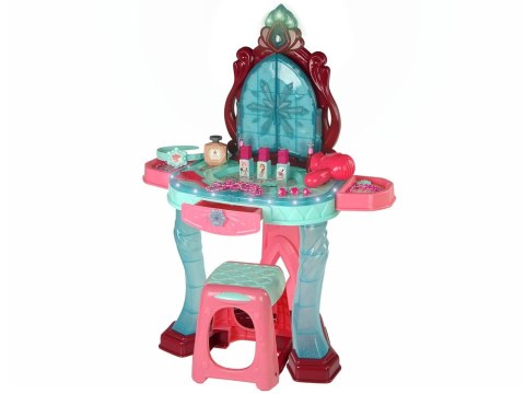 LEAN Toys Zestaw Piękności Toaletka z Lustrem Światła Dźwięk Biżuteria Ciemny Róż LEAN Toys Zestaw Piękności Toaletka z Lustrem Światła Dźwięk Biżuteria Ciemny Róż