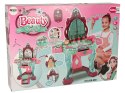 LEAN Toys Zestaw Piękności Toaletka z Lustrem Światła Dźwięk Biżuteria Ciemny Róż