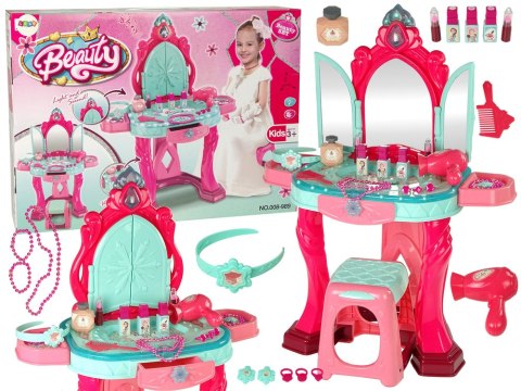LEAN Toys Zestaw Piękności Toaletka z Lustrem Światła Dźwięk Biżuteria Różowa LEAN Toys Zestaw Piękności Toaletka z Lustrem Światła Dźwięk Biżuteria Różowa