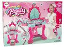 LEAN Toys Zestaw Piękności Toaletka z Lustrem Światła Dźwięk Biżuteria Różowa
