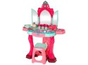 LEAN Toys Zestaw Piękności Toaletka z Lustrem Światła Dźwięk Biżuteria Różowa
