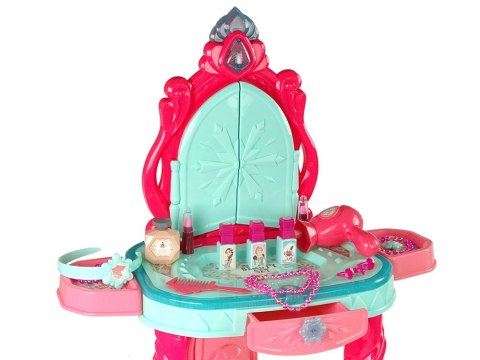 LEAN Toys Zestaw Piękności Toaletka z Lustrem Światła Dźwięk Biżuteria Różowa LEAN Toys Zestaw Piękności Toaletka z Lustrem Światła Dźwięk Biżuteria Różowa
